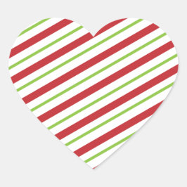 シンプルクリスマスストライプ ハートシール