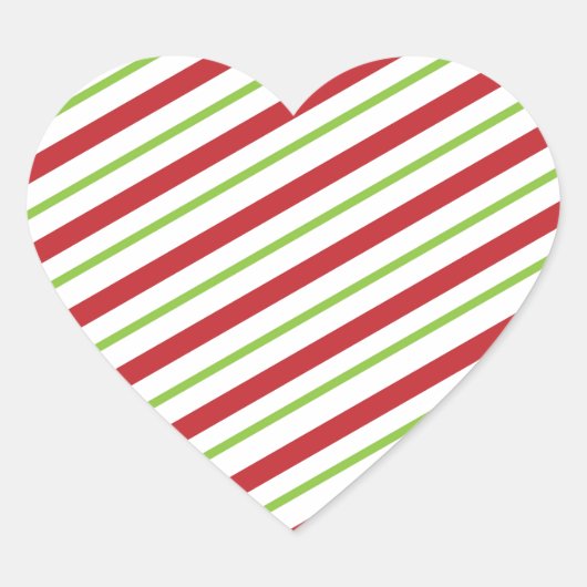 シンプルクリスマスストライプ ハートシール (正面)
