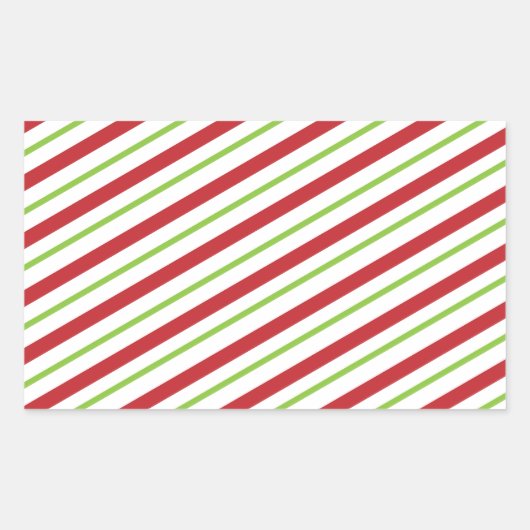 シンプルクリスマスストライプ 長方形シール (正面)