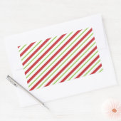 シンプルクリスマスストライプ 長方形シール (封筒)