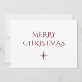 シンプルクリスマススノーフレークレッドホワイト シーズンカード (正面)