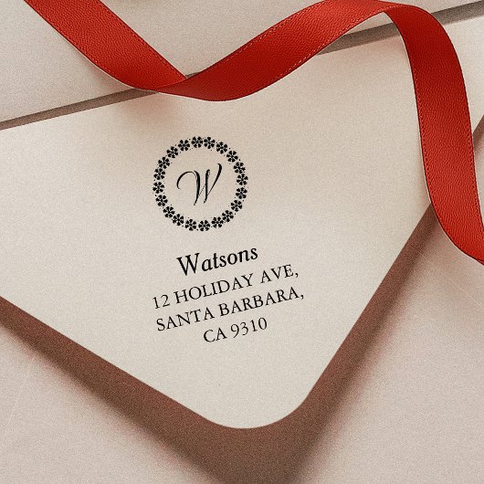 シンプルクリスマススノーフレーク家族の住所 セルフインキングスタンプ