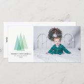 シンプルクリスマスツリーのクリスマスフォトカード シーズンカード (正面/裏面)