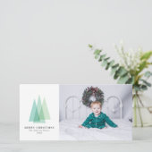 シンプルクリスマスツリーのクリスマスフォトカード シーズンカード (スタンド正面)