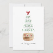 シンプルクリスマスツリータイポグラフィグリーンレッド シーズンカード (正面)