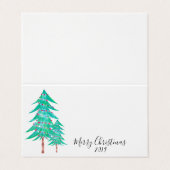 シンプルクリスマスツリーディナー座席表 名刺 (外部フラット)