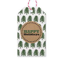 シンプルクリスマスツリーハッピーホリデーズギフトラベル