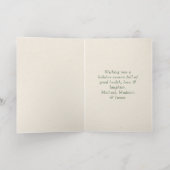 シンプルクリスマスツリーパーティーノンフォトホリデー 箔シーズンカード (内側レイダウン)