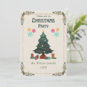 シンプルクリスマスツリーパーティー非写真 シーズンカード (スタンド正面)