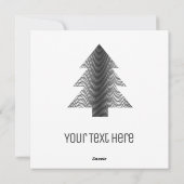 シンプルクリスマスツリーブラック&ホワイトストライプズトリップ(幻覚体験)のような シーズンカード (裏面)