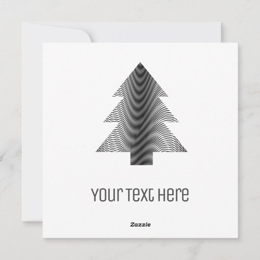 シンプルクリスマスツリーブラック&ホワイトストライプズトリップ(幻覚体験)のような シーズンカード (裏面)