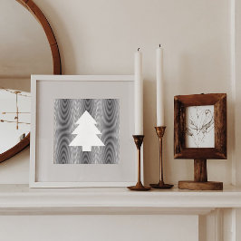 シンプルクリスマスツリーブラック&ホワイトストライプズトリップ（幻覚体験）のような シーズンカード