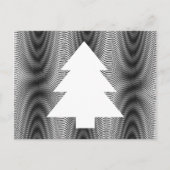シンプルクリスマスツリーブラック&ホワイトストライプズトリップ（幻覚体験）のような シーズンポストカード (正面)