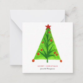 シンプルクリスマスツリーホリデーカード ノートカード