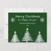 シンプルクリスマスツリーラインアートメリークリスマス (正面)