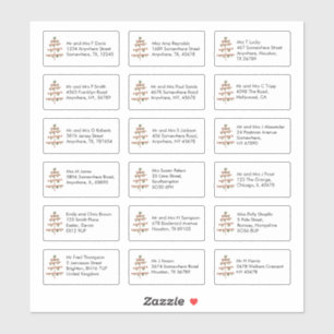 シンプルクリスマスツリー18受信者名アドレス シール