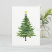 シンプルクリスマスツリー | ホリデーディナーパーティー 招待状 (スタンド正面)