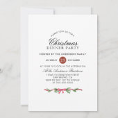シンプルクリスマスツリー | ホリデーディナーパーティー 招待状 (裏面)