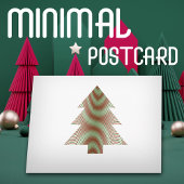 シンプルクリスマスツリー – 緑の赤い白 – トリップ(幻覚体験)のような ポストカード
