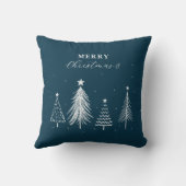 シンプルクリスマスパイン |ネイビーブルー クッション (裏面)