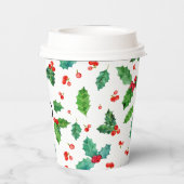 シンプルクリスマスパターンのビジネスロゴ 紙コップ (裏面)