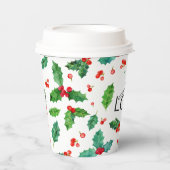 シンプルクリスマスパターンのビジネスロゴ 紙コップ (正面)