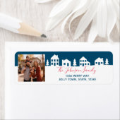 シンプルクリスマスビレッジ差出人住所 ラベル (インサイチュ)