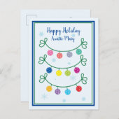 シンプルクリスマスピックルボールカスタム文字  ポストカード (正面/裏面)