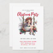 シンプルクリスマスフェアリーパーティの招待状 招待状 (正面/裏面)