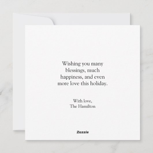 シンプルクリスマスフォトグリーティングクリスマスカード シーズンカード (裏面)