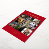 シンプルクリスマスフォトモダンコラージュ赤金ゴールド 箔シーズンカード (回転した状態)