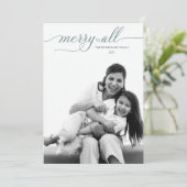 シンプルクリスマスフルフォトバラハンターグリーン シーズンカード (スタンド正面)