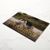 シンプルクリスマスフルフォト金ゴールド 箔シーズンカード (回転した状態)