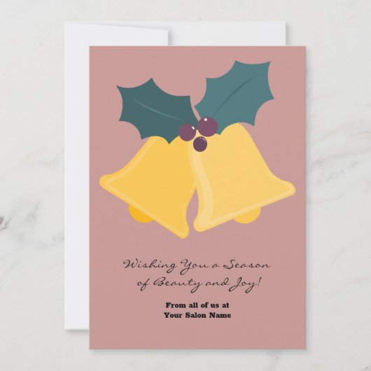 シンプルクリスマスベル&ベイ離れズホリデーカード (正面)