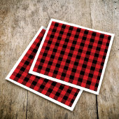 シンプルクリスマスホリデーバッファローチェックパターン スタンダードカクテルナプキン