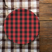 シンプルクリスマスホリデーバッファローチェックパターン ペーパープレート