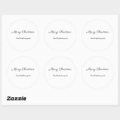 シンプルクリスマスミニマルの時間があなたのテキストを追加 ラウンドシール (シート)