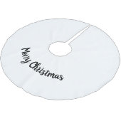 シンプルクリスマスミニマル追加あなたの写真文字brus ブラッシュドポリエステルツリースカート (アングル)