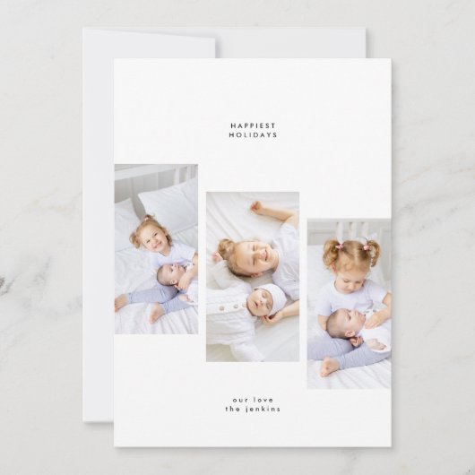 シンプルクリスマスミニマル3フォトフレーム シーズンカード (正面)