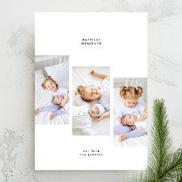 シンプルクリスマスミニマル3フォトフレーム シーズンカード