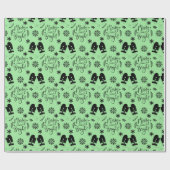 シンプルクリスマスメリーグリーン&ブライトミトン ラッピングペーパー (フラット)