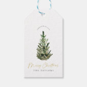 シンプルクリスマスモダンツリーホリデイ ギフトタグ (正面)