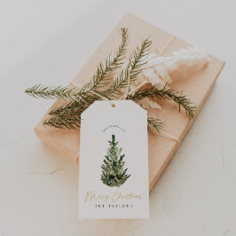 シンプルクリスマスモダンツリーホリデイ ギフトタグ