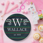 シンプルクリスマスモダンモノグラムの新着写真 ペーパープレート (パーティー)