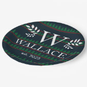 シンプルクリスマスモダンモノグラムの新着写真 ペーパープレート (アングル)