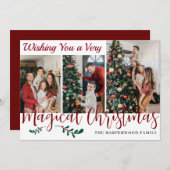 シンプルクリスマスモダン家族の写真コラージュ シーズンカード (正面/裏面)