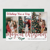 シンプルクリスマスモダン家族の写真コラージュ シーズンカード (正面/裏面)