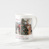 シンプルクリスマスモダン家族の写真コラージュ ボーンチャイナマグカップ (正面右)