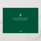 シンプルクリスマスモダン家族の写真コラージュ 箔シーズンカード (裏面)