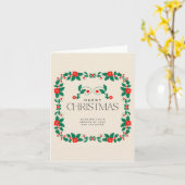 シンプルクリスマスリースカード カード (黄色い花)